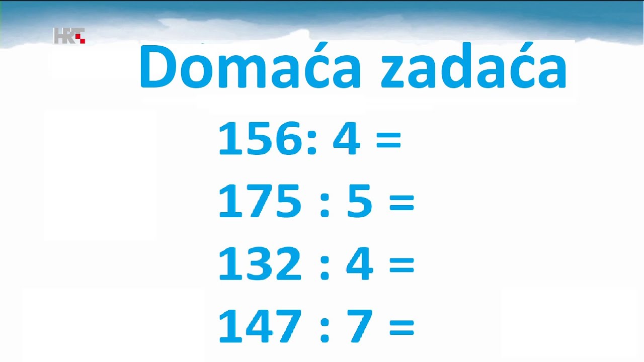 3. razred - Pisano dijeljenje troznamenkastog broja jednoznamenkastim