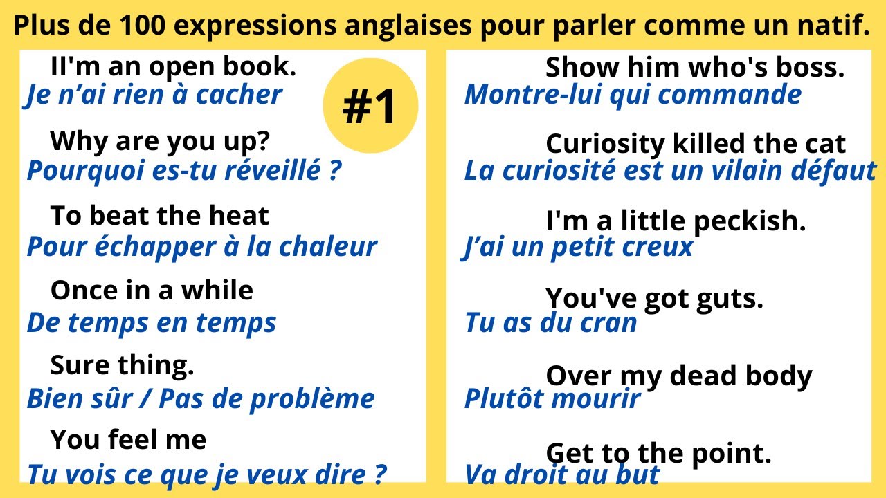 Parler anglais comme un natif :100 expressions qu’on n’apprend pas à l’école |ANGLAIS PLUS