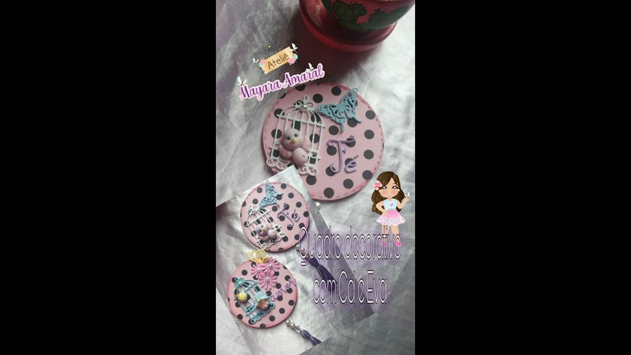 Quadrinho Decorativo Cd e Eva apliques #fa&ccedil;a voc&ecirc;  mesmo