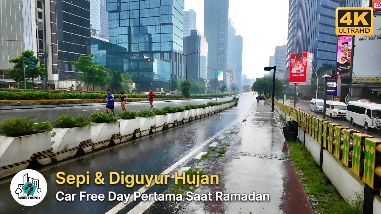 Car Free Day Perdana Saat Bulan Puasa Diguyur Hujan