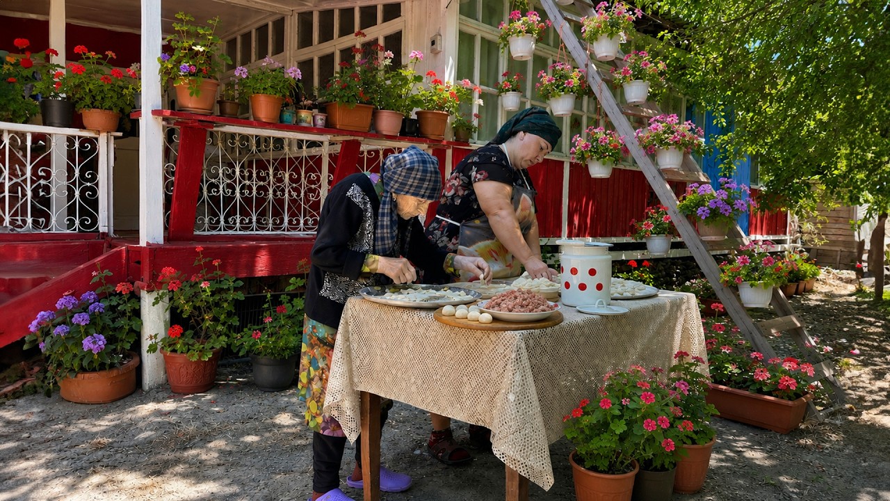 Приготовление сурхуллу 🍲🏡 | Аутентичное азербайджанское традиционное блюдо из пасты