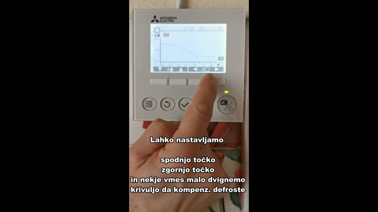 Kako nastaviti toplotno črpalko Mitsubishi, FTC6 upravljalnik, pregled menujev, tabele, priporočila