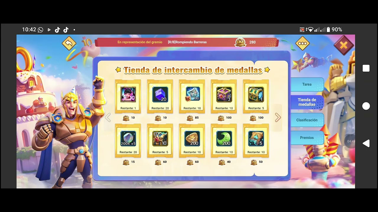 Evento la groria de los 100 mejores en Lords movile 
