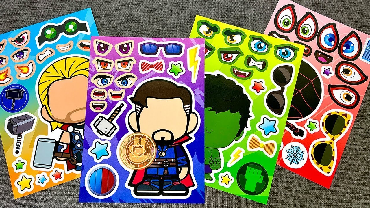 [🍒paper diy🍒] Marvel Avengers Sticker Book 🦸 Iron Man, Spider-Man, Hulk | Paper DIY ASMR
