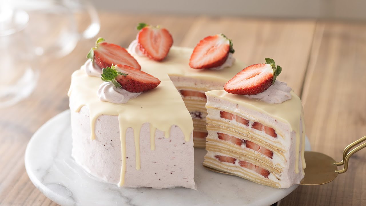 Клубничный блинный торт Mille｜HidaMari Cooking