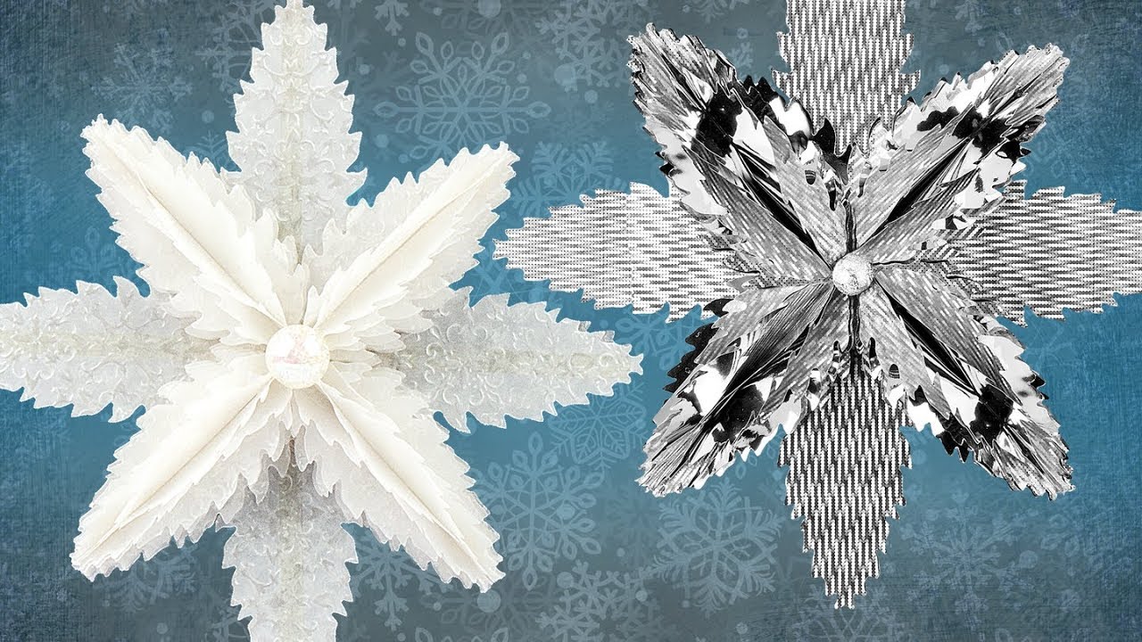 Ideen mit Herz - Eiskristall aus gestanzten Tannenzapfen basteln - Wabenkunst - Winter-Deko