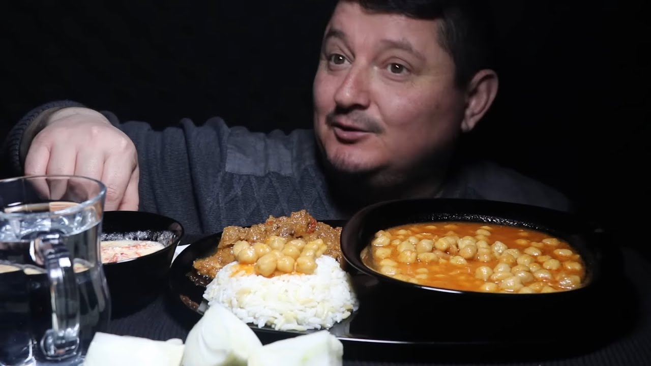 ASMR Nohut pilav soğan Acı sarımsaklı yoğurt