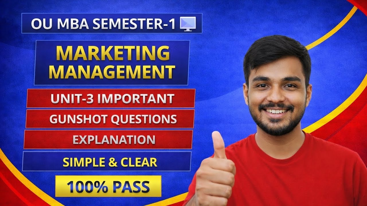 MM | MARKETING MANAGEMENT | UNIT-3 FULL EXPLANATION | O.U | MBA | SEM-1 2026 ‎⁨@santhoshbachuwar2987