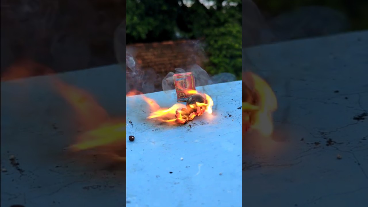 🎉300&deg;C RHCB Hot Ball vs  Snake Cracker🧨#satisfying #experiment #science #asmr #Shorts #reels #diwali