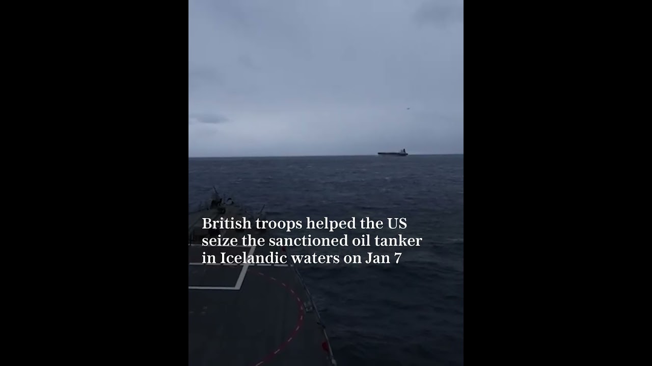 New footage shows oil tanker captured by US in Icelandic waters