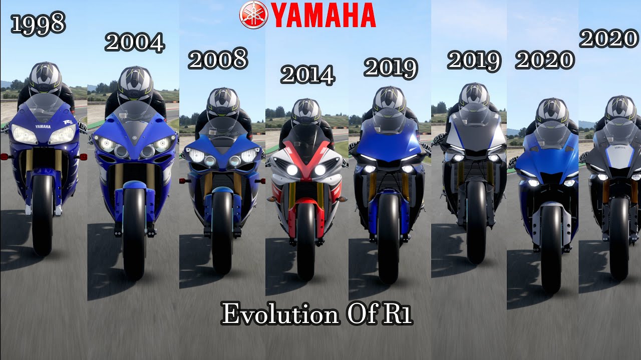 Evolution OF Yamaha YZF R1 1998 - 2020 | Complete Comparison | Drag || Top Speed || Lap || Ride 4 ||