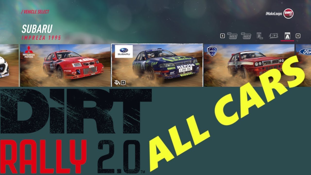 Dirt Rally 2.0 Car List - All Cars