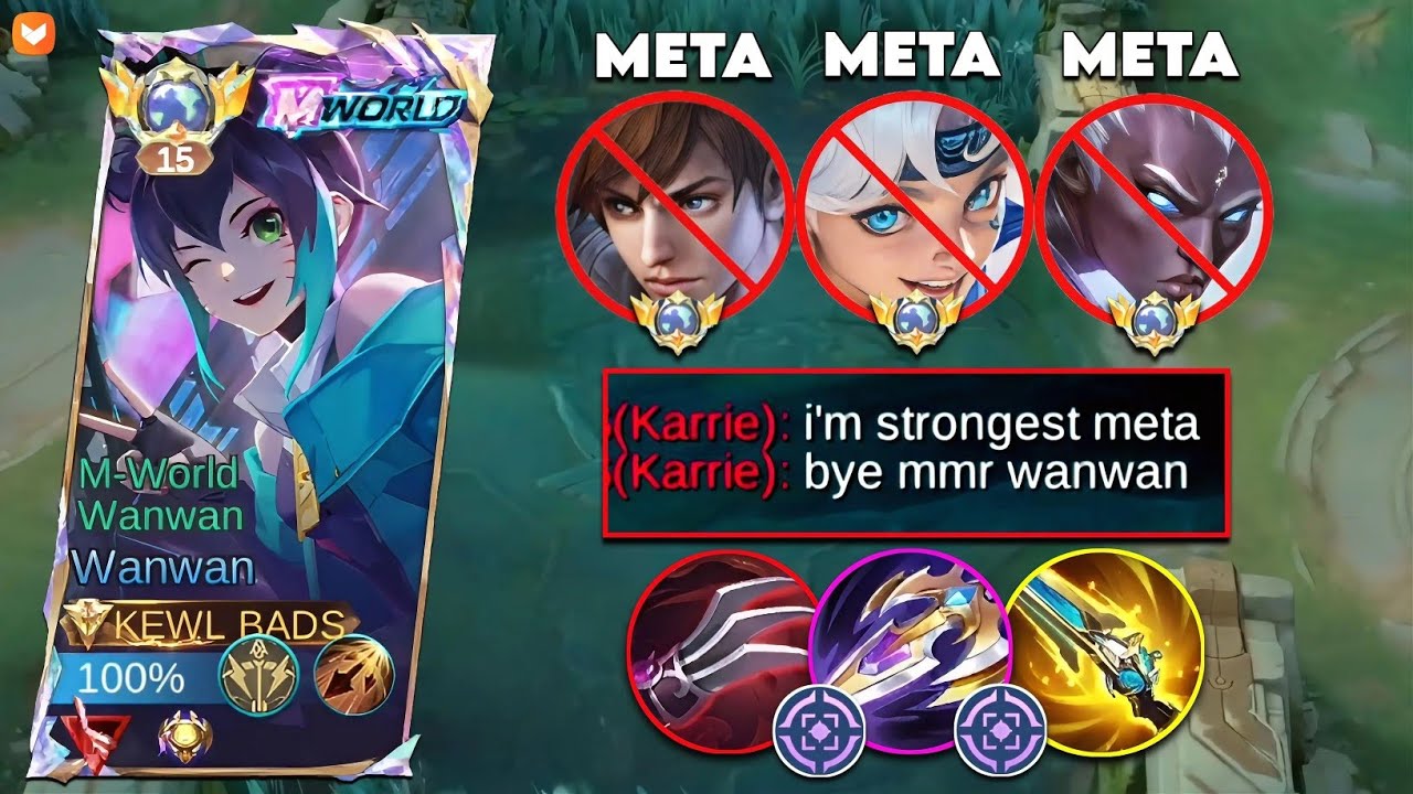 GLOBAL WANWAN BEST BUILD & EMBLEM TO DESTROY OP META HEROES!! 