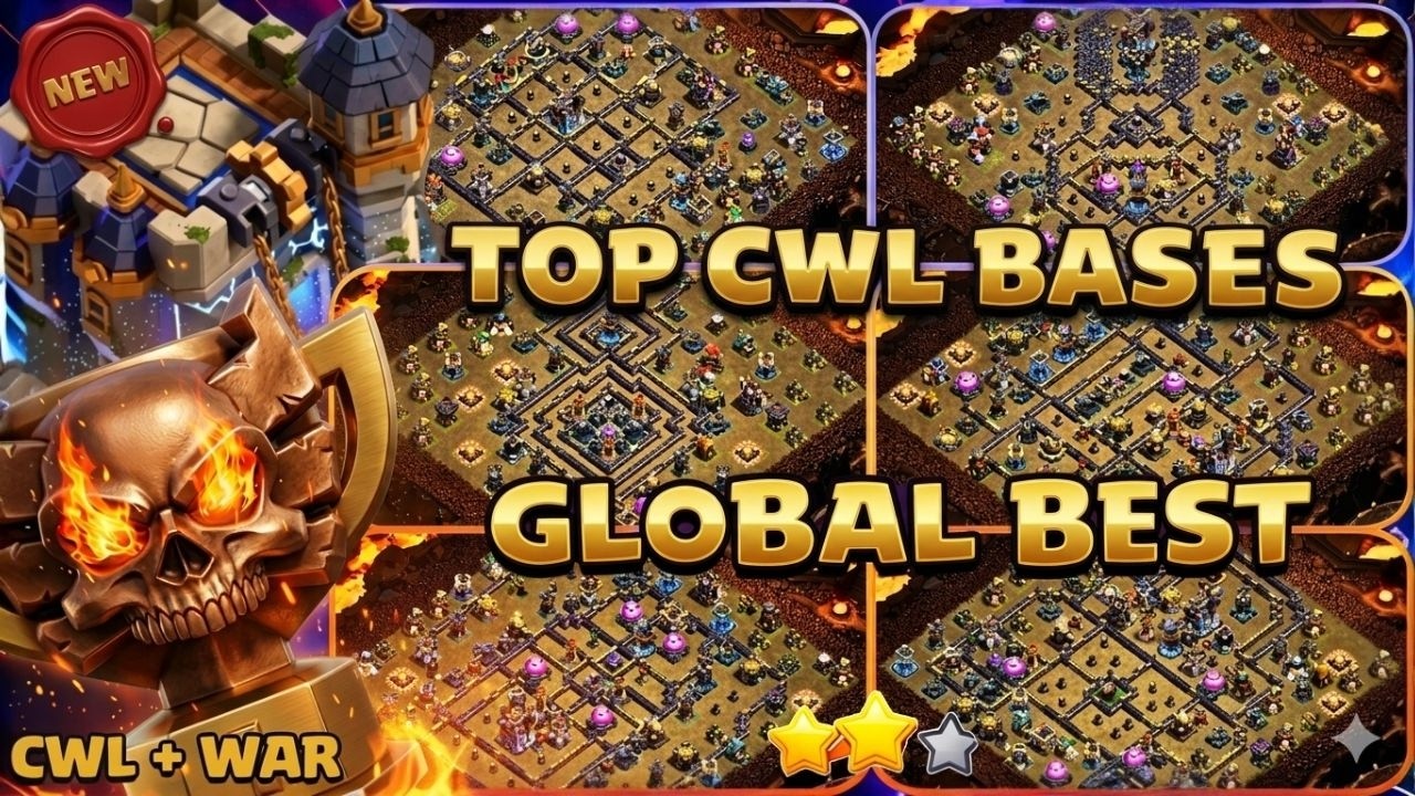 *NEW BASE TH18 CWL & WAR BASE - BEST ANTI 3 STAR TH18 DEFENSE META WITH LINK!