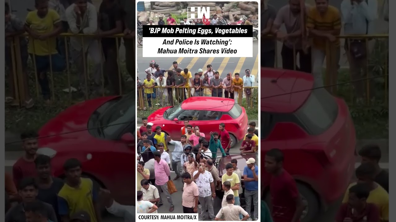 #Shorts | 'BJP Mob Pelting Eggs, Vegetables And Police Is Watching': Mahua Moitra Shares Video | WB