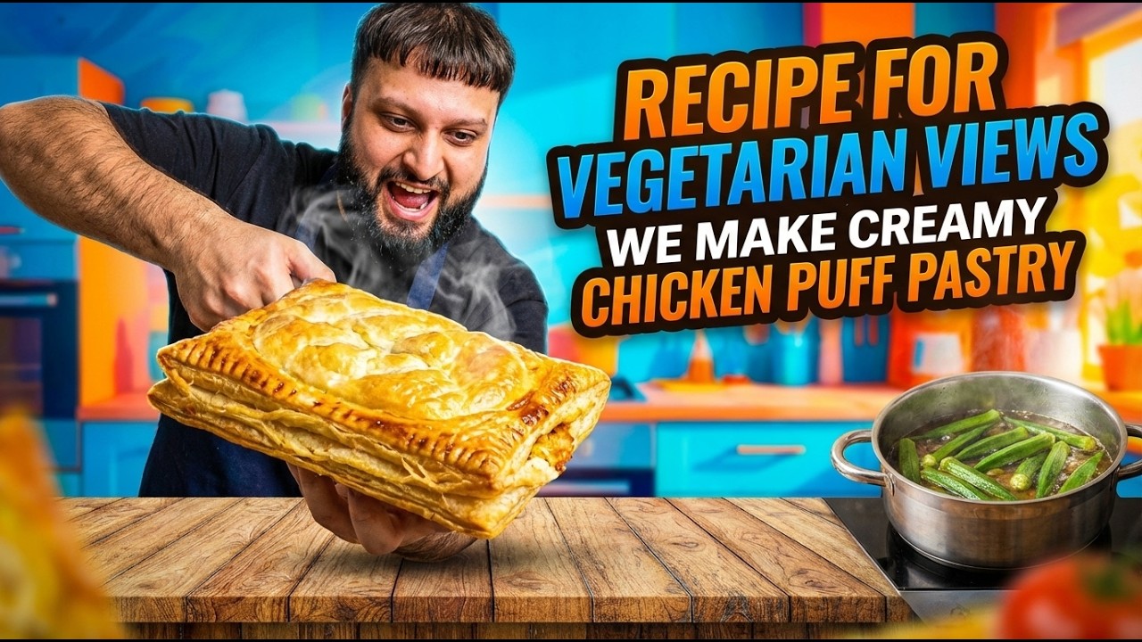 CREAMY CHICKEN PUFF PASTRY & LADY FINGER RECIPE FOR OUR VEGETARIAN VIEWERS!!!