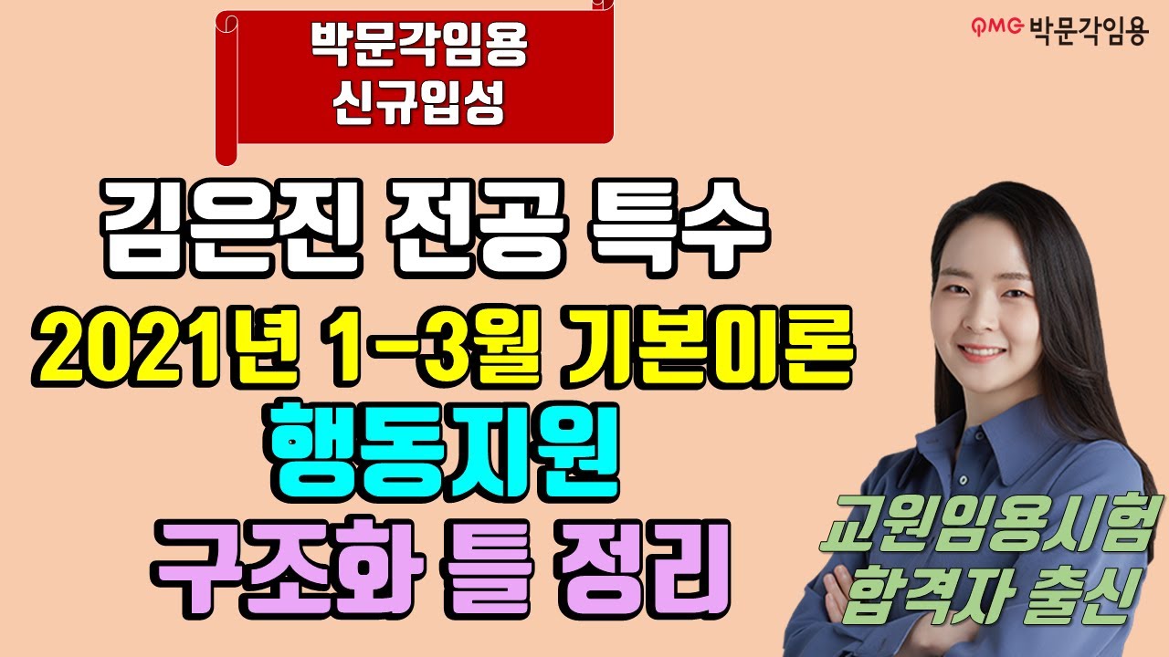[김은진 전공특수] 2021년 1-3월 기본이론 (행동지원 구조화 틀 정리)