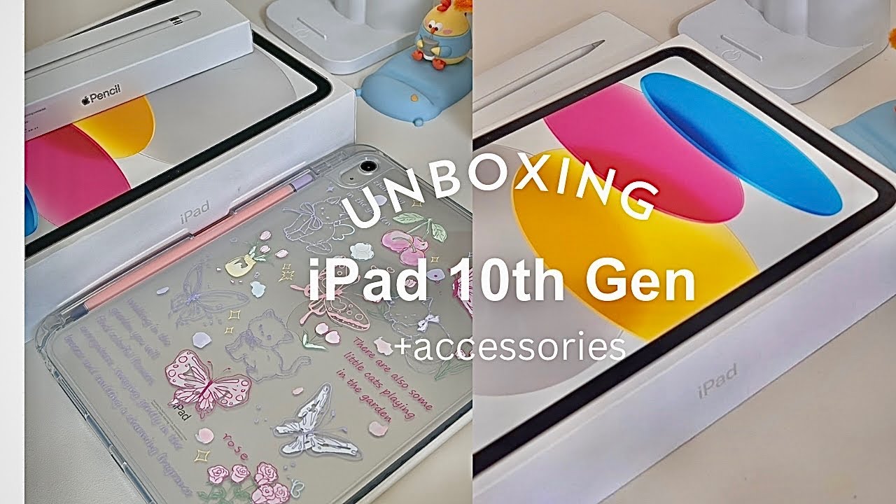  📦iPad 10th Gen Unboxing 2024| Silver 256GB | Apple Pencil USB-C ✏️, Accessories |Aesthetic ASMR🤍🌸🦋