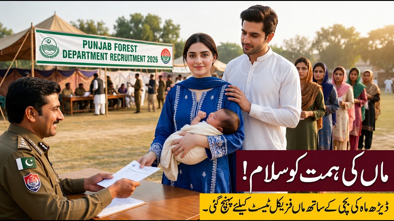Mother Brings Her Baby to Forest Ranger Physical Test | F&W, Punjab