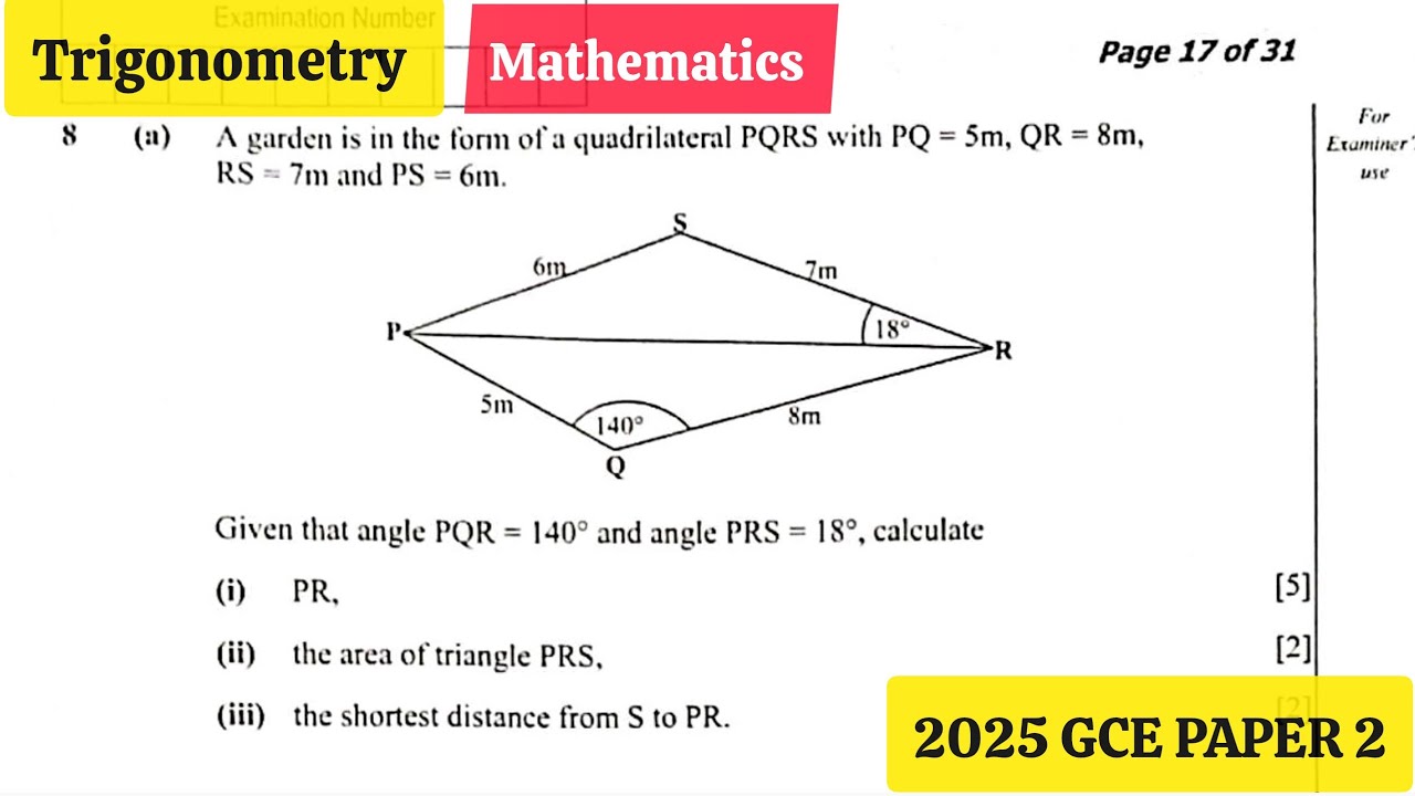 Mathematics Paper 2 2025 GCE &ndash; Trigonometry Made Simple!(Official)