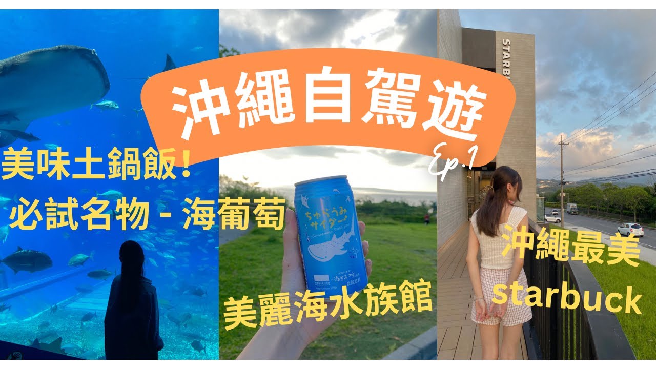 沖繩自駕遊ep1｜世界最大水族箱美麗海水族館🐠🐟｜被鯨鯊震懾到｜沖繩最美Starbucks ☕️｜㊙️美味土鍋飯的秘密￼｜必是名物海葡萄