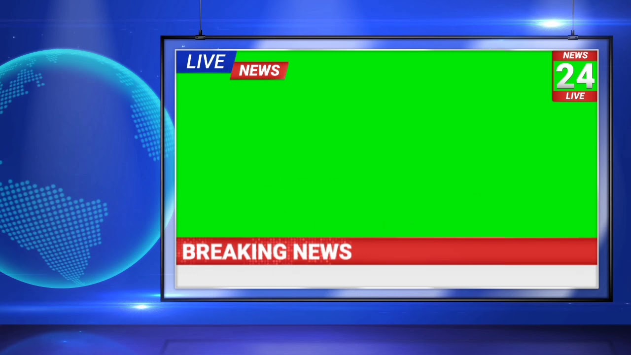 Breaking news template Animations green screen without copyright