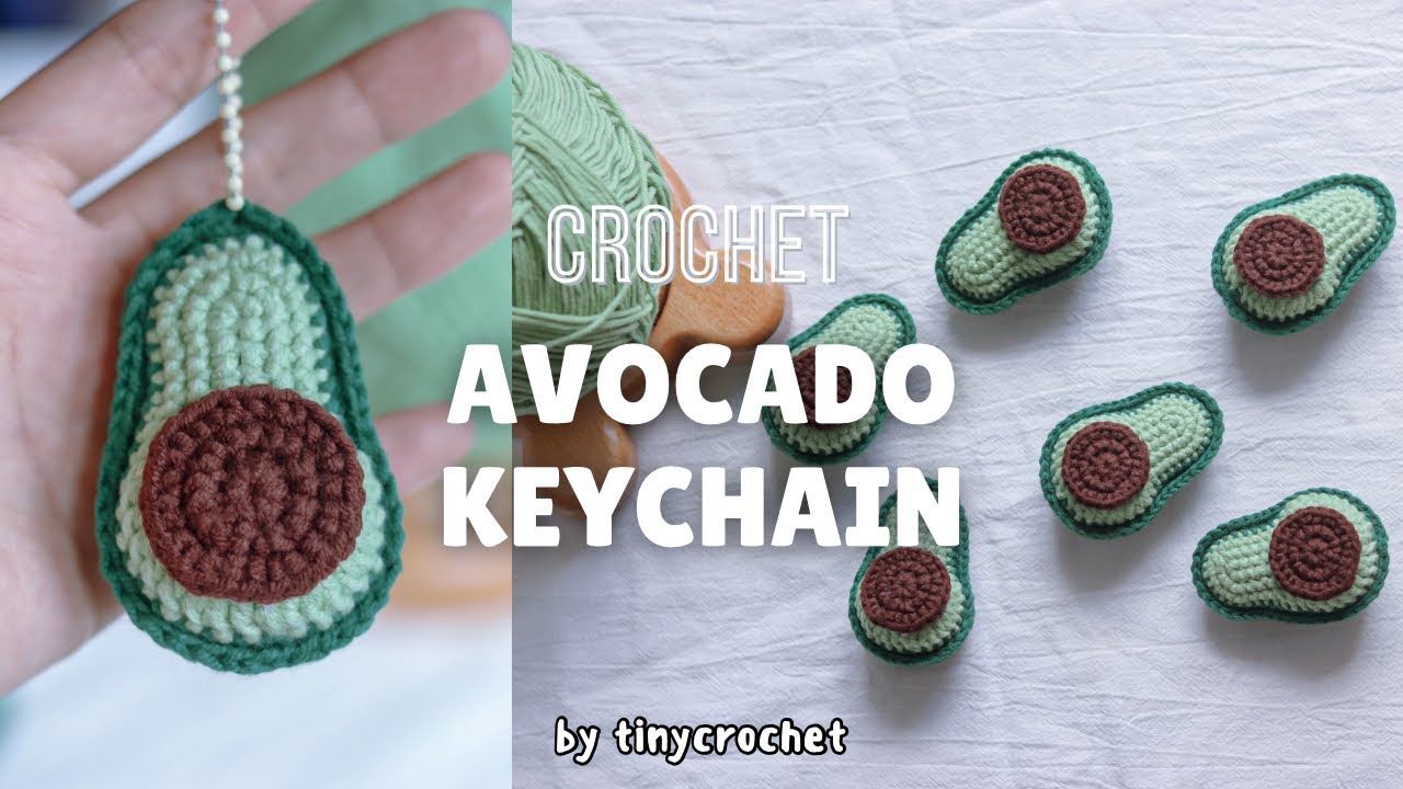 How to Crochet a Mini Avocado Keychain 🥑 | Beginner-Friendly Amigurumi Tutorial | tinycrochet