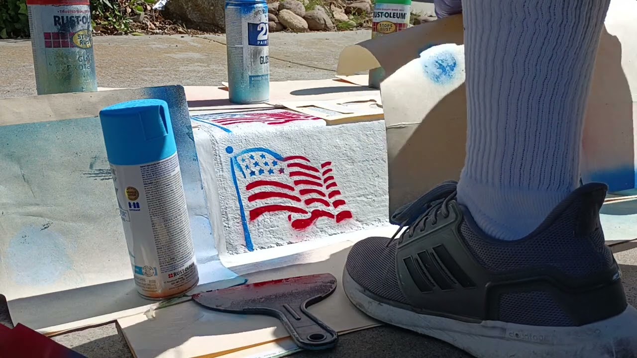 simple american flag curb