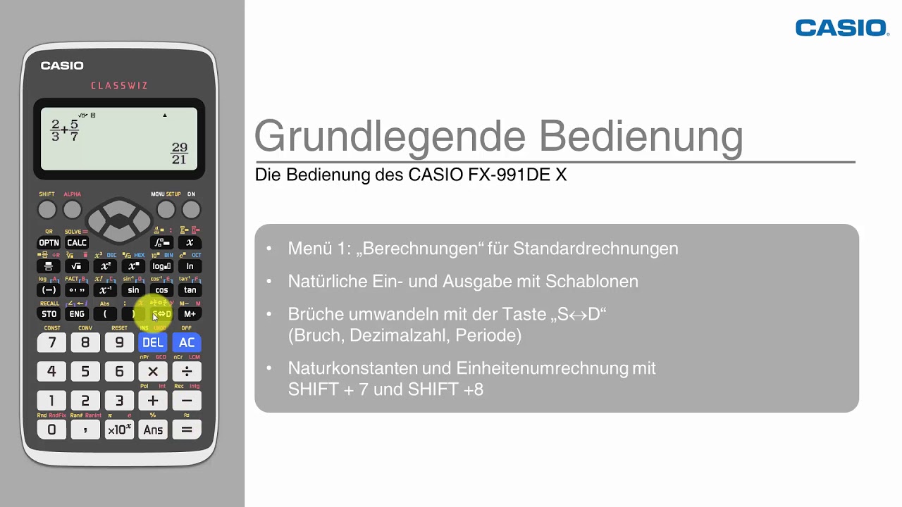 FX-991DE X - Grundlegende Bedienung