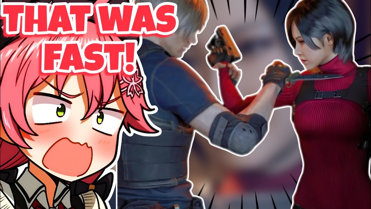 Sakura Miko Reacts to Leon meets Ada (RE4 Remake)