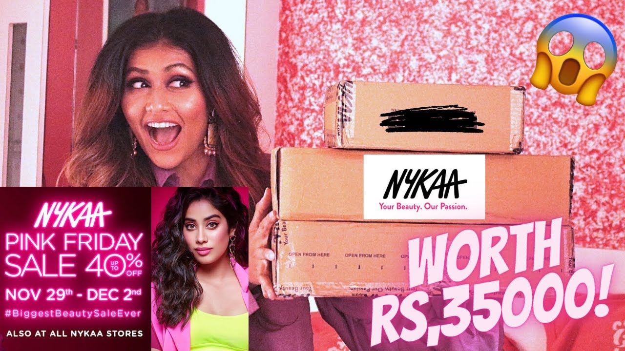 MASSIVE NYKAA PINK FRIDAY SALE HAUL worth Rs. 35000 😱 + GIVEAWAY | *Not Sponsored* | Bosslady Shruti