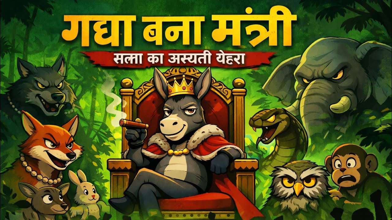 गधा बना मंत्री | gadha aur sher| hindi kahani | kahani | animal story 