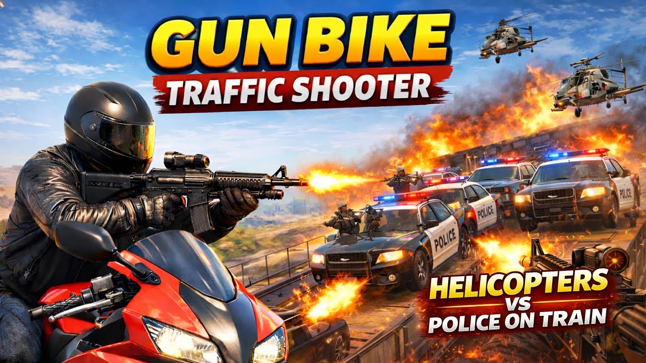 Gun Bike Traffic Shooter 🔫 | Levels 11–15 Gameplay | Military Train, Police & Van Targets