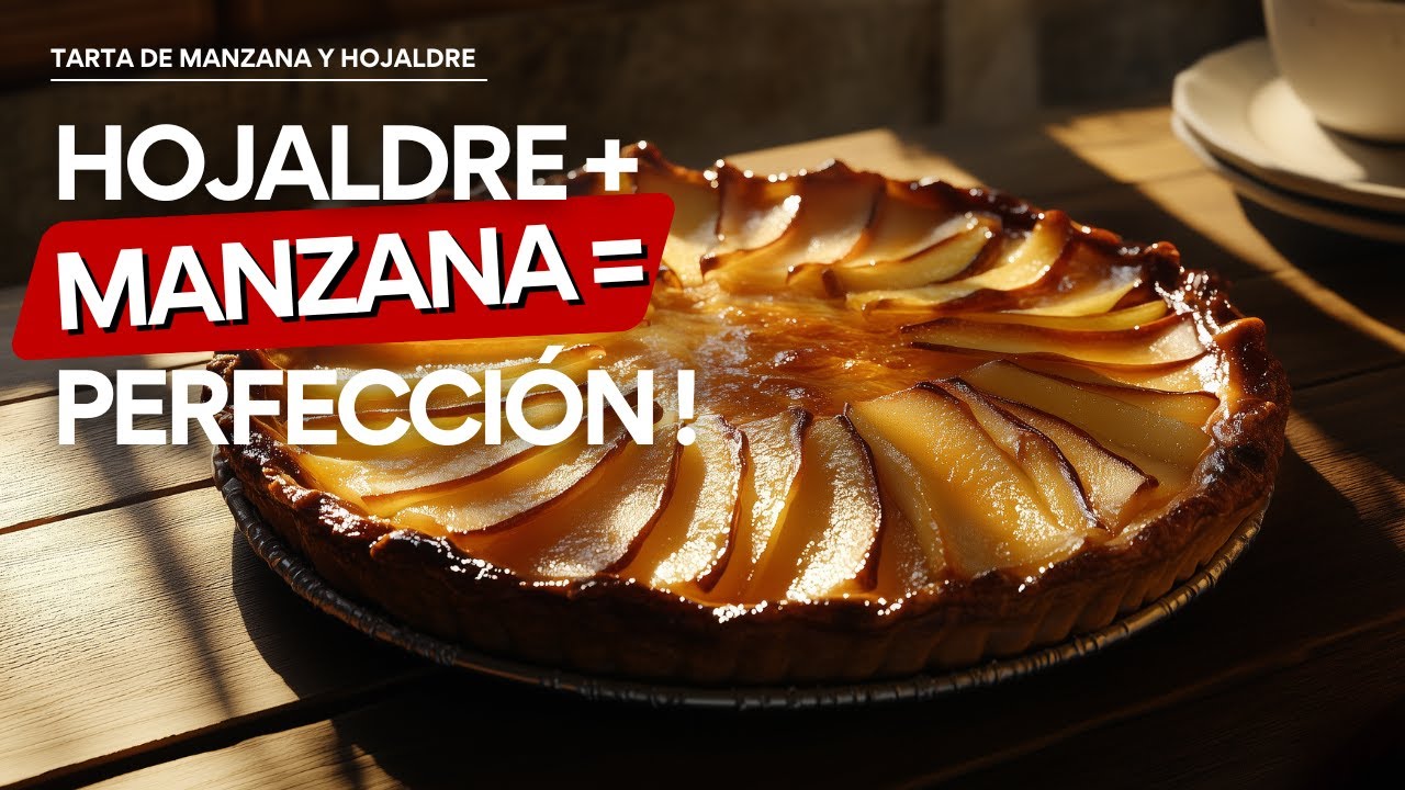 Tarta de Manzana con Hojaldre, Facil y Rápida