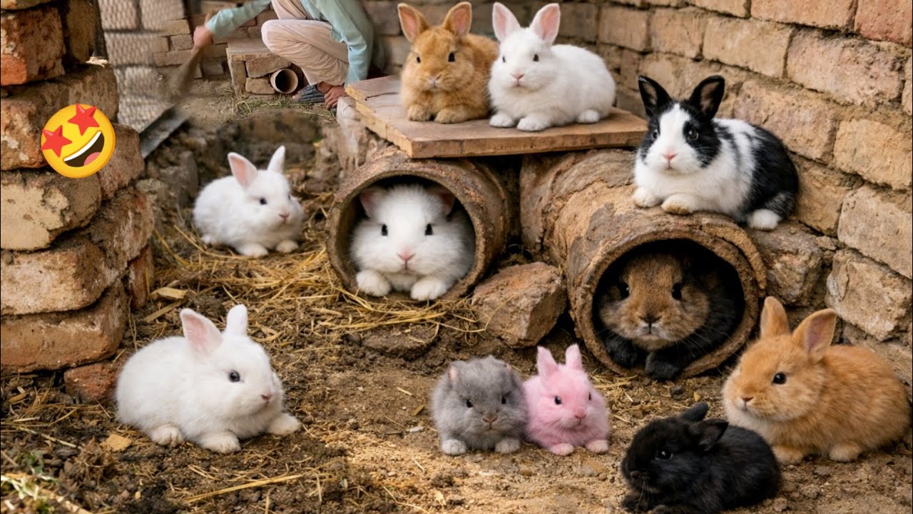 Easy Way to Clean a Rabbit House | Rabbit Cage Cleaning|| Haseeb Home Birds