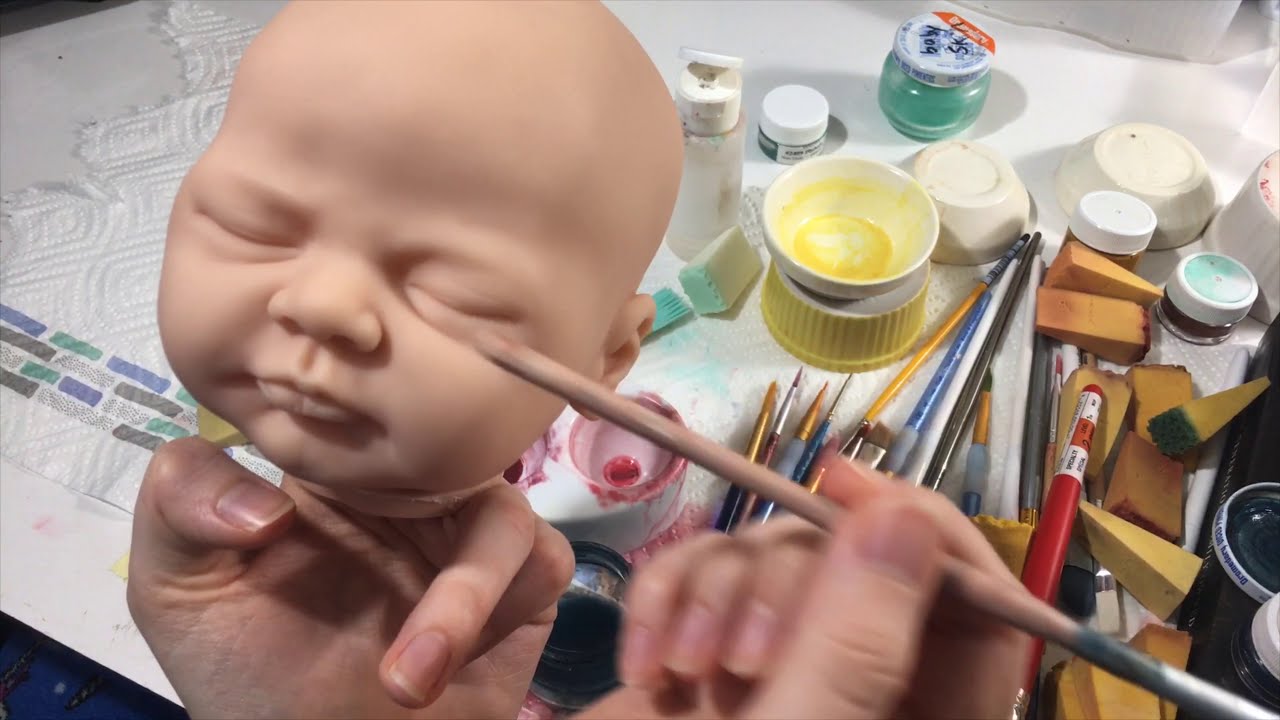 Painting a Reborn doll start to finish video #2