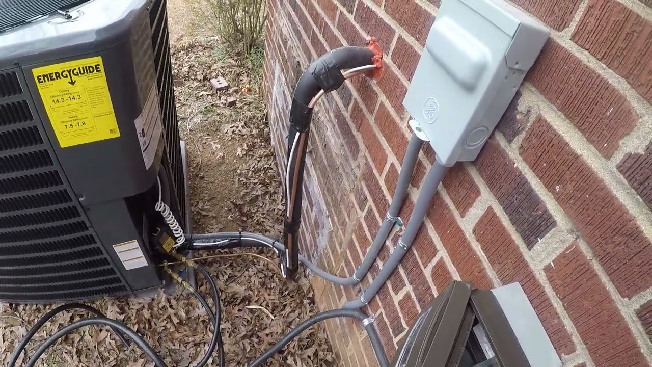 How to do vacuum line set in a new condenser