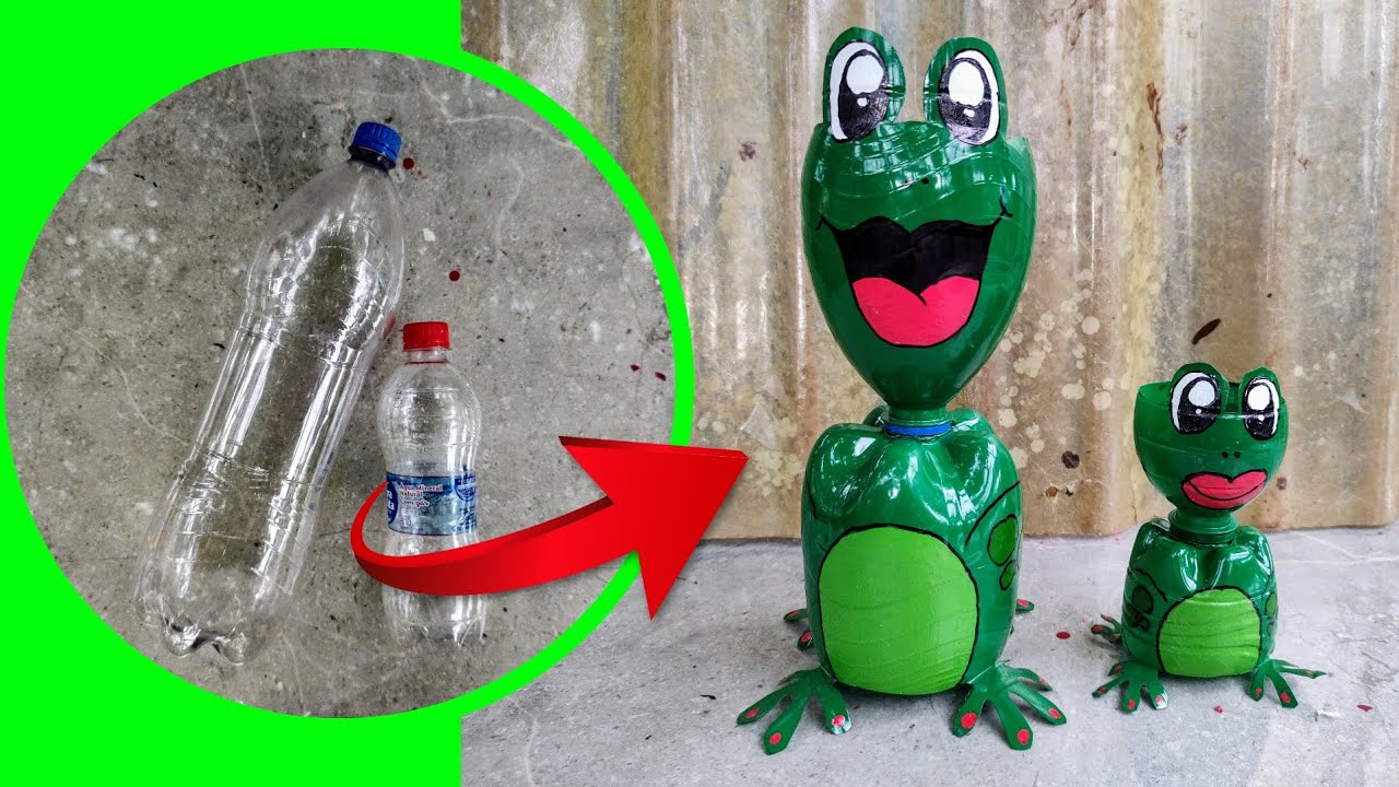 DIY - TRANSFORMEI GARRAFA PET EM UM VASO EM FORMA DE SAPO! VEJA COMO FAZER!!!