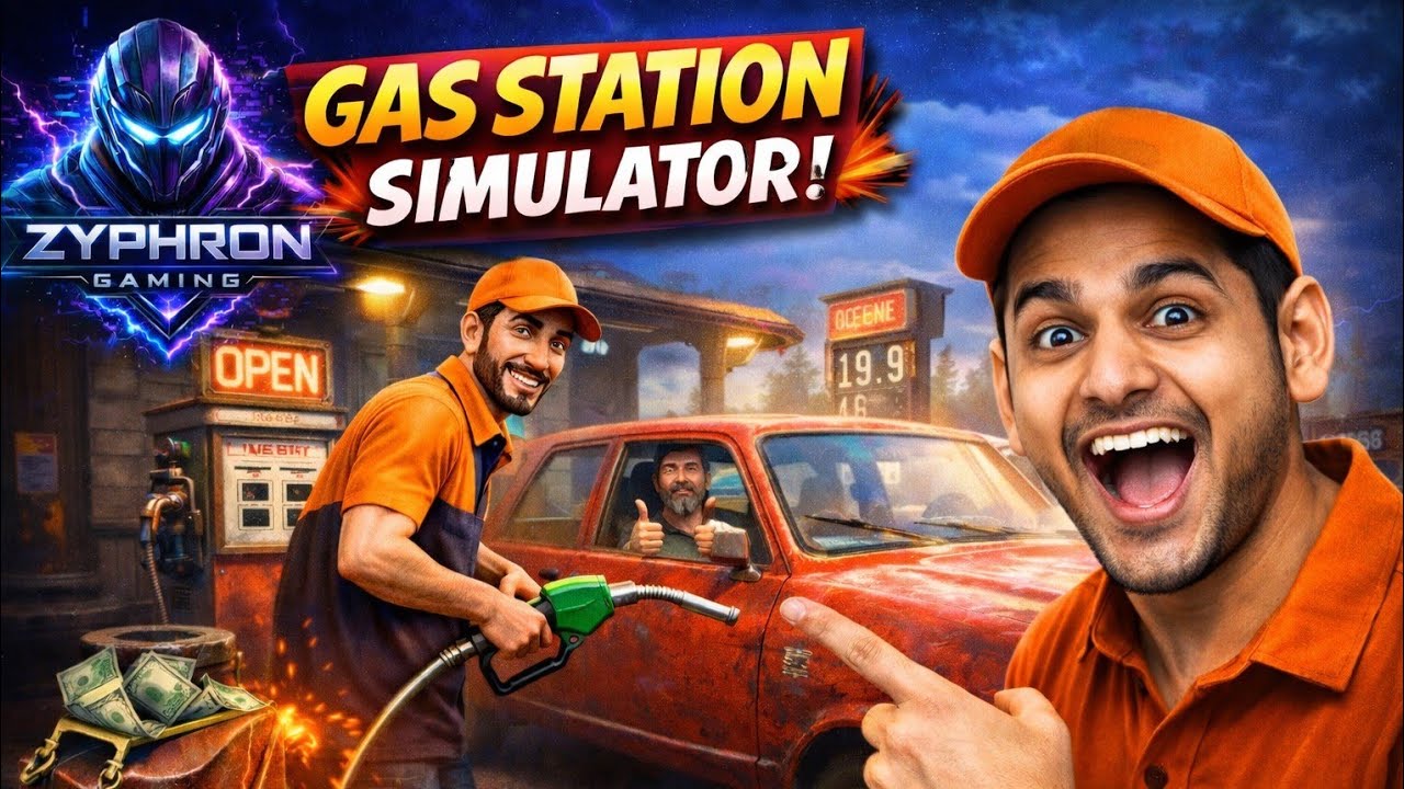 GAS STATION SIMULATOR | Zyphron Gaming First Gameplay | Pro Entry 🔥