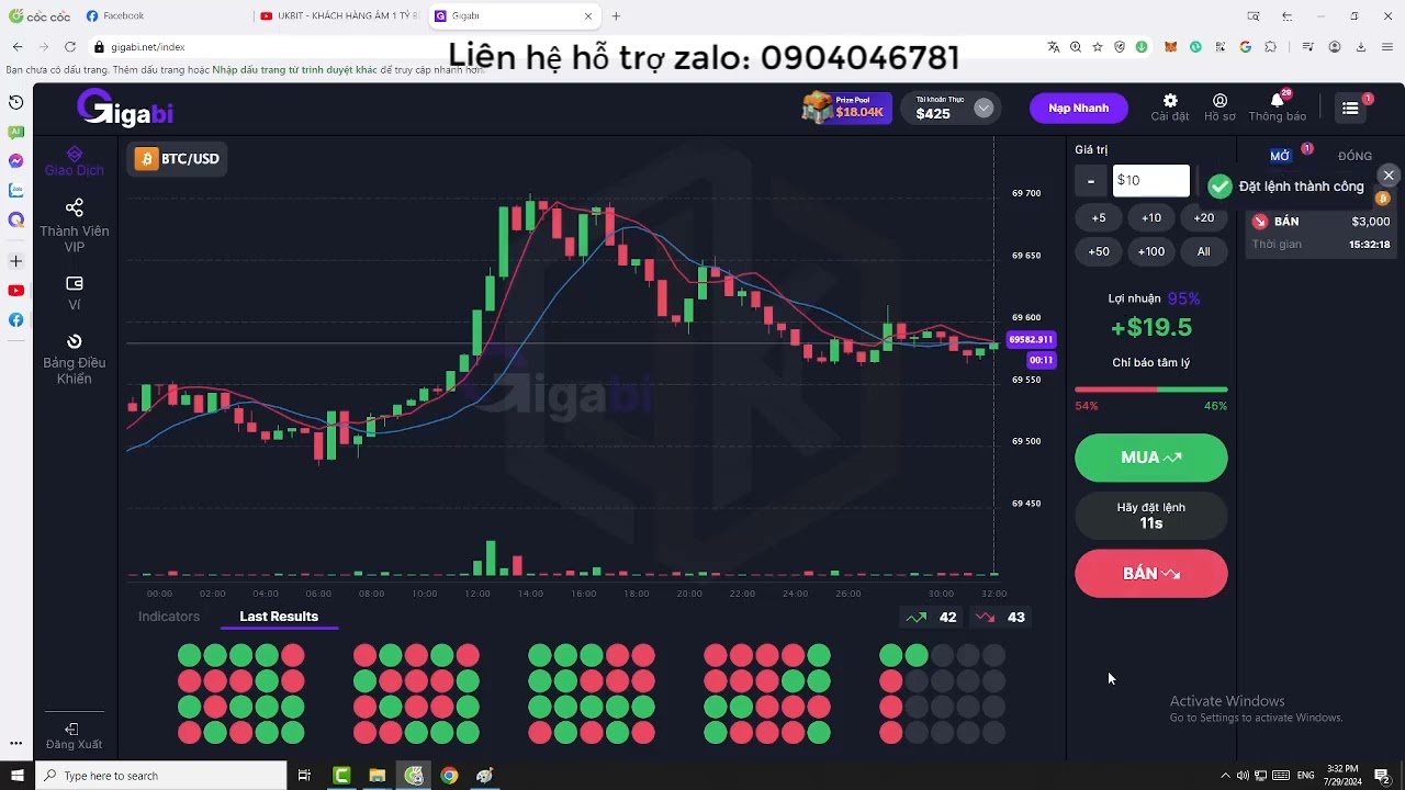 TRADE BO - KIẾM 160TR ĐƠN GIẢN TRONG 3P VỚI SỐ VỐN 2000$ - TR&Ecirc;N S&Agrave;N GIAO DỊCH GIGABI
