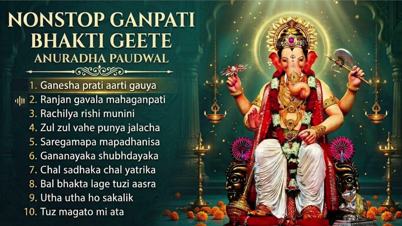Nonstop Ganpati Bhakti Geete | Anuradha Paudwal