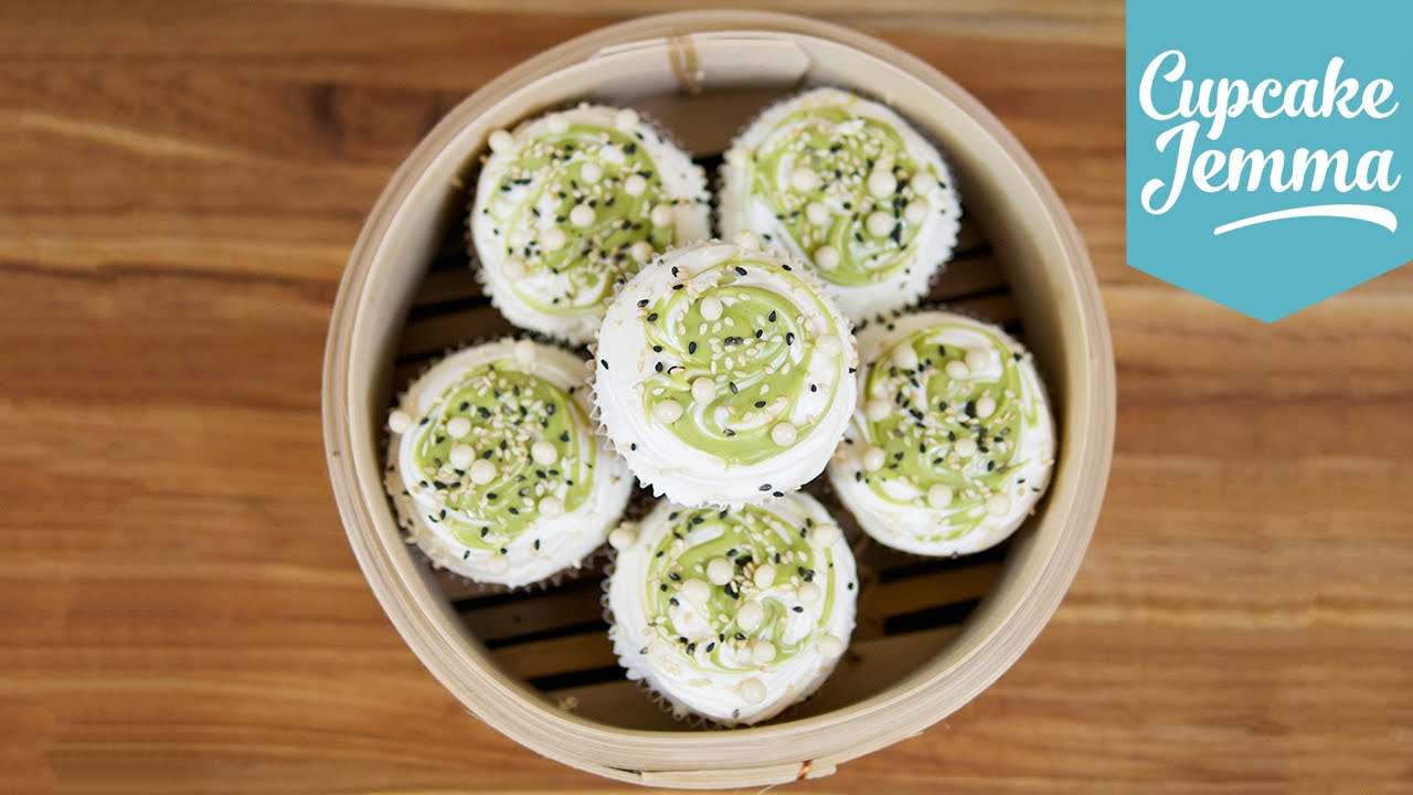 Green Tea & White Chocolate Cupcake Recipe | Cupcake Jemma