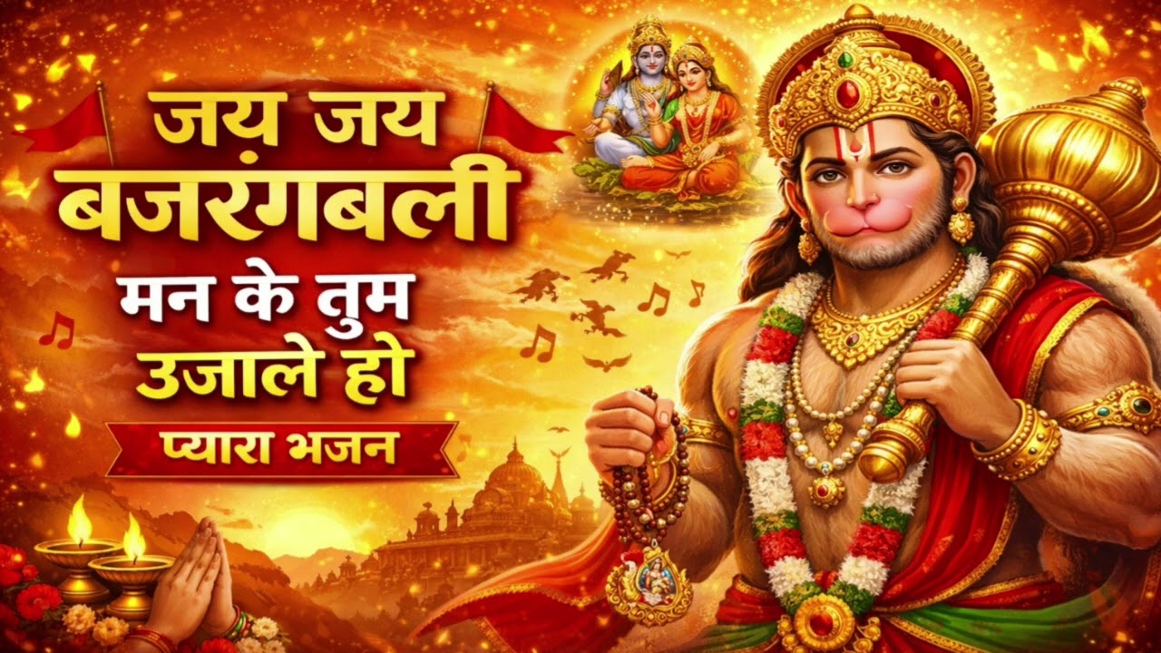 जय जय बजरंगबली🚩 | मन के तुम उजाले हो | प्यारा हनुमान जी भजन | Hanuman Bhajan 2026#hanuman 