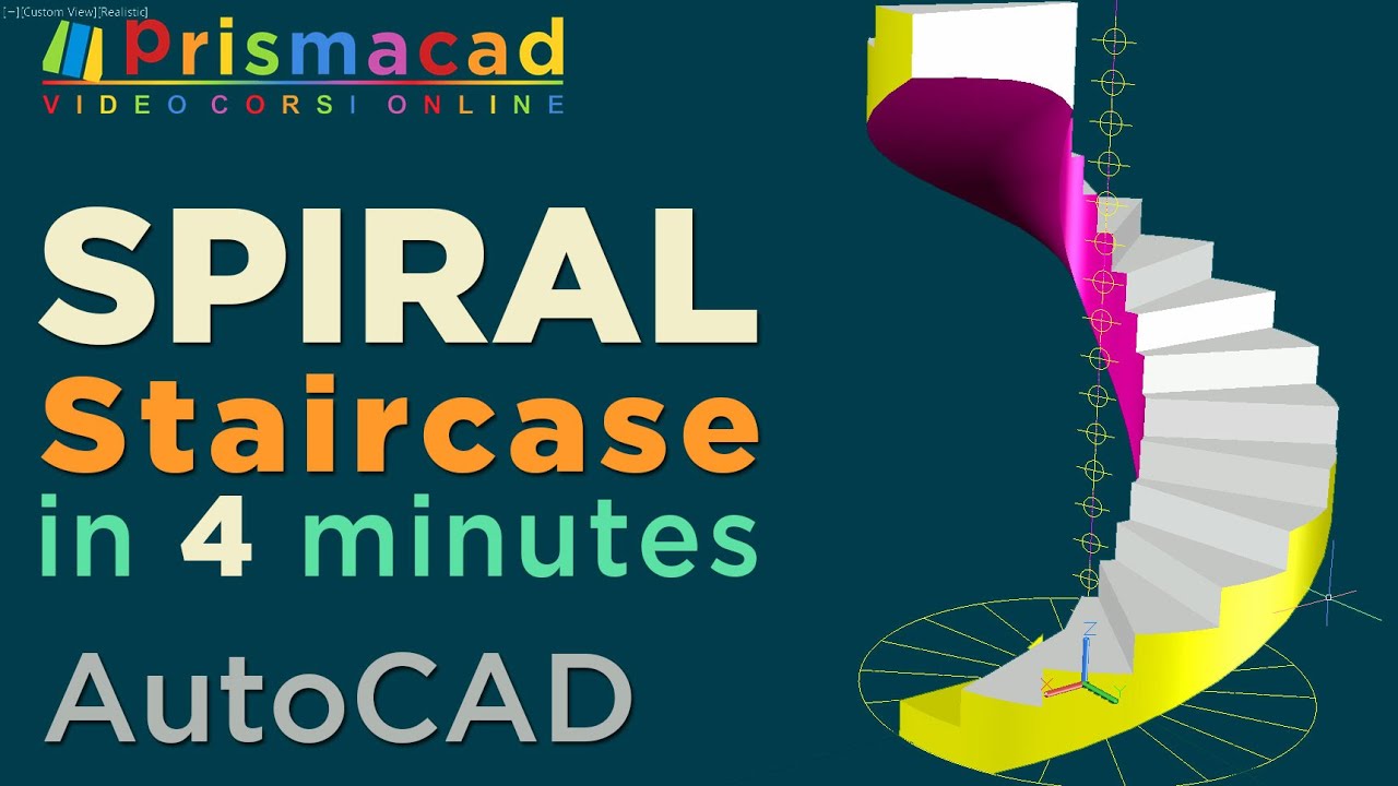 How to build a Spiral staircase with AutoCAD in 4 minutes - Architecture