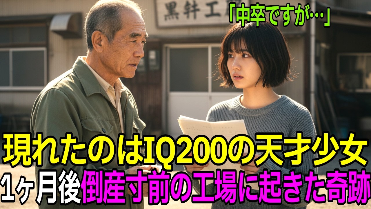 「中卒ですが…」現れたIQ200の天才少女。倒産寸前の小さな町工場に大企業が土下座した奇跡！全社員が馬鹿にした彼女の正体とは…【感動する話】【朗読】