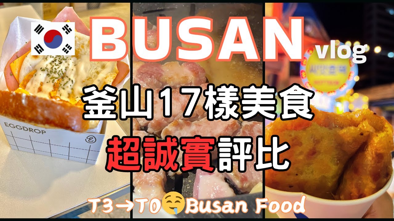 釜山17樣美食評比🇰🇷Busan超誠實心得懶人包Vlog✈️李在模披薩🍕蔘雞湯🐔道熙家🦪豬肉湯飯🍚83獬豸🥩自然島鹽麵包🥐EGG DROP｜6Journal