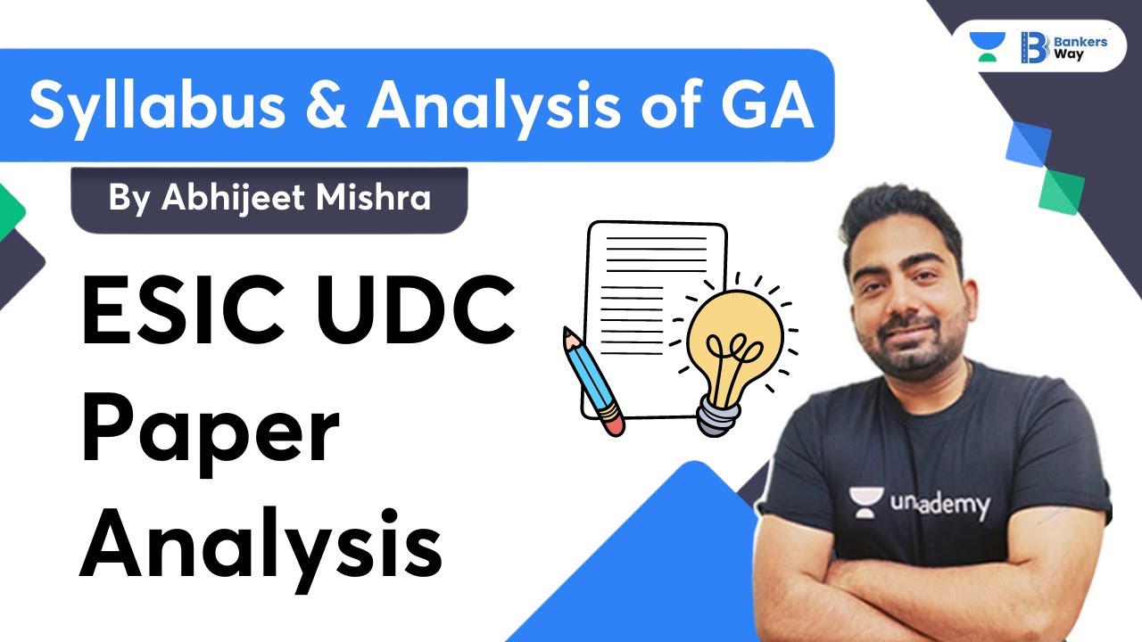 ESIC UDC Previous year Paper | Syllabus and Analysis by Abhijeet Mishra | Bankers Way