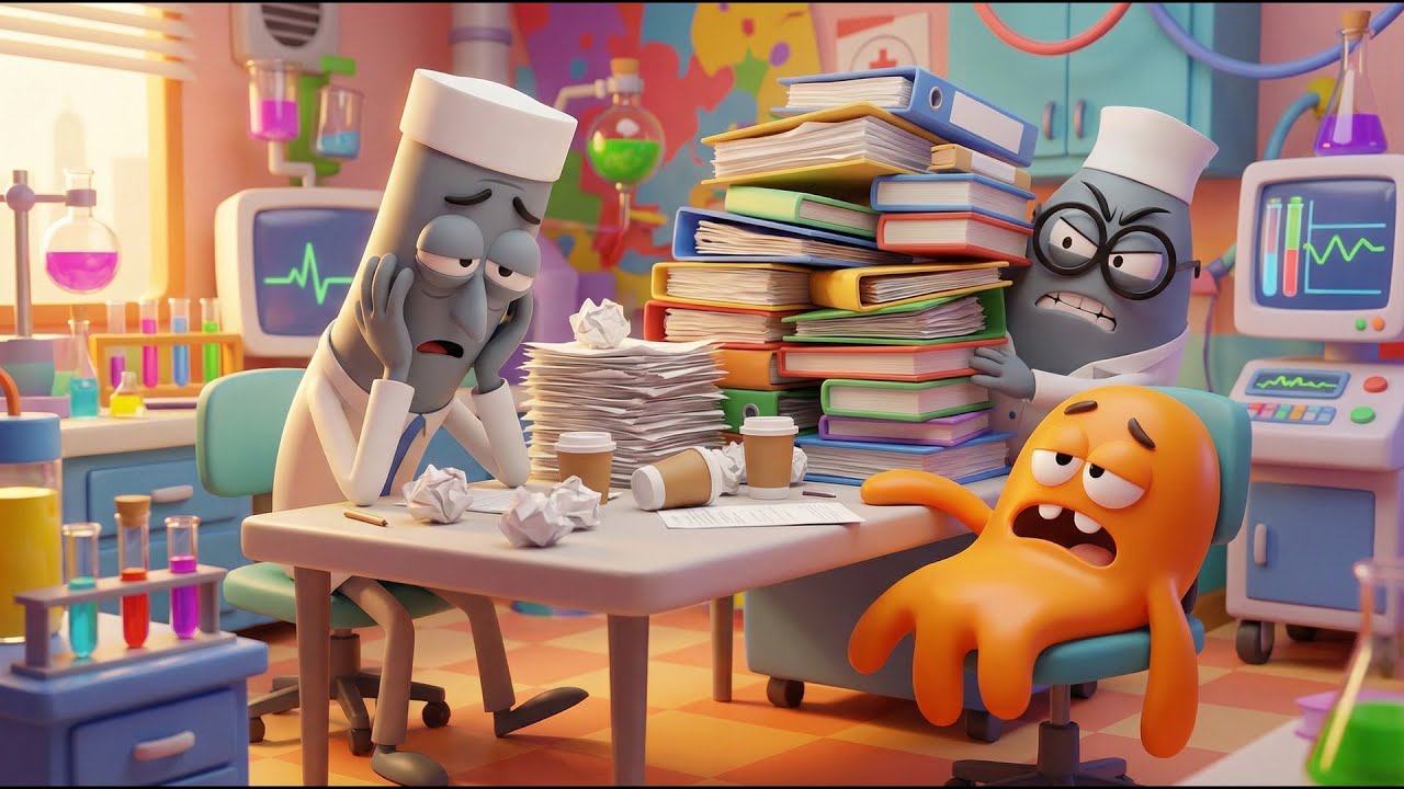 Research Overload 🚨📚 | Scientists Drowning in Paperwork | Lamput Funny Animation