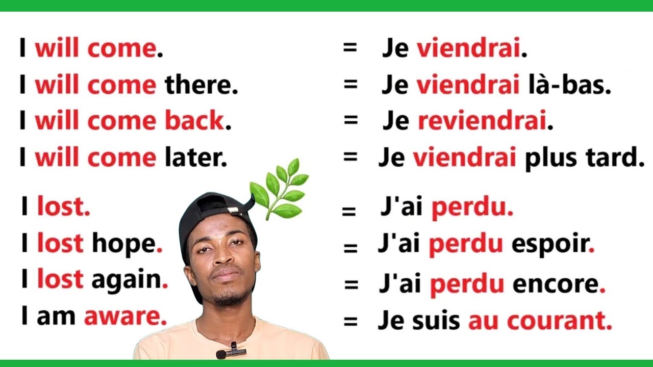 Phrases simples pour apprendre l'anglais facilement |✪✪easy sentences to learn french 🌿