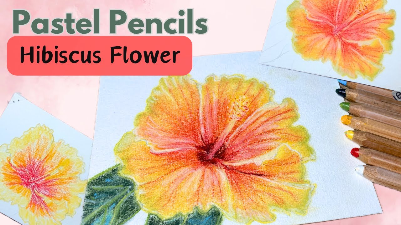 How to Draw Hibiscus | Caran d’Ache Pastel Pencils